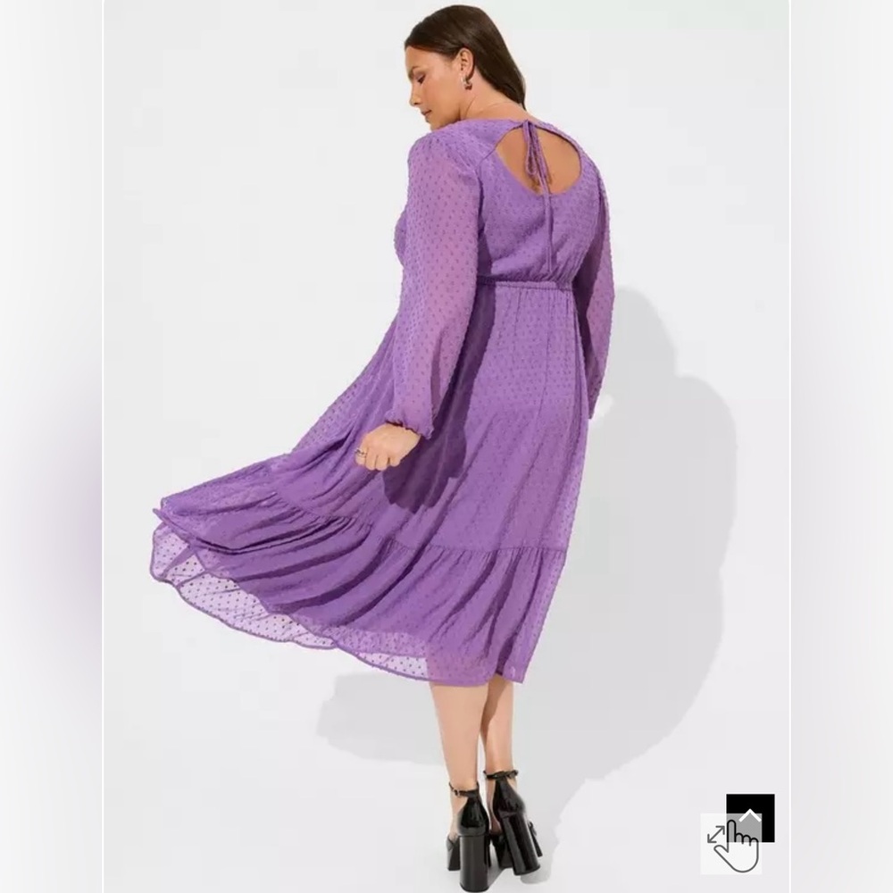 Torrid Tea Length Clip Dot Open Back A-Line Dress size 3x